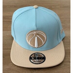 NWT New Era 9FIFTY Washington Wizards A-Frame Snapback Hat - OSFM - Blue/Tan